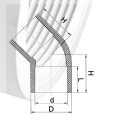 ASTM D2846 Pasokan Air Cpvc Elbow45 ° Susu Kuning 