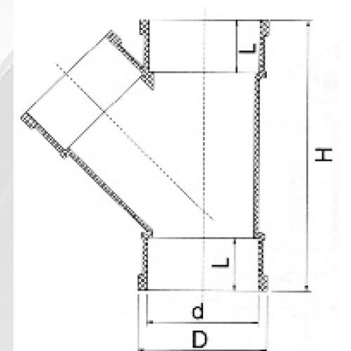 Din Drainage Upvc Y-tee Couleur Gris 