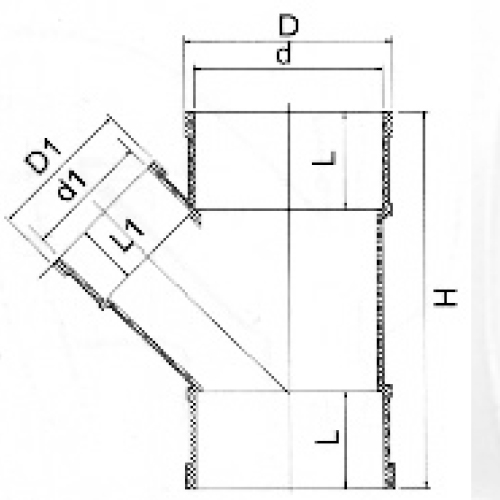 Din Drainage Upvc Reducción Y-tee Color gris 