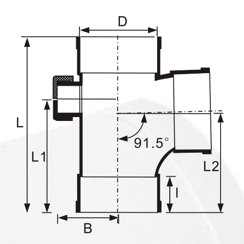BS5255 / 4514 Drainage Upvc Tee Back Door With Grey 