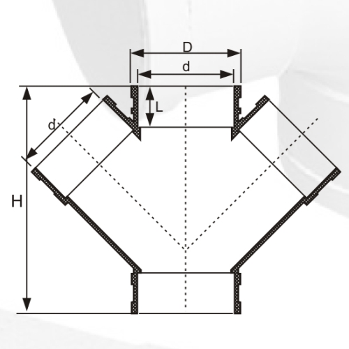 Din Drainage Upvc Y-cross Grey Color 