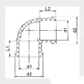 NBR5648 Codo de suministro de agua Upvc 90 ° Color gris 