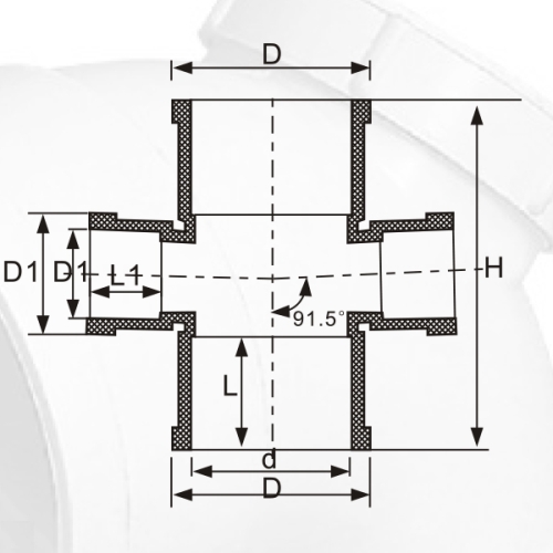 Din Drainage Upvc Mengurangi Warna Palang Abu-abu 