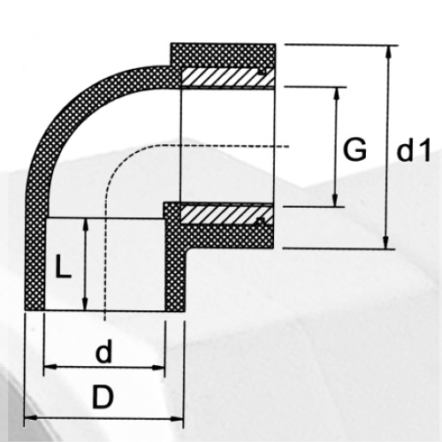 DINPN16 Pasokan Air Cpvc Perempuan Thread Elbow 90 ° 