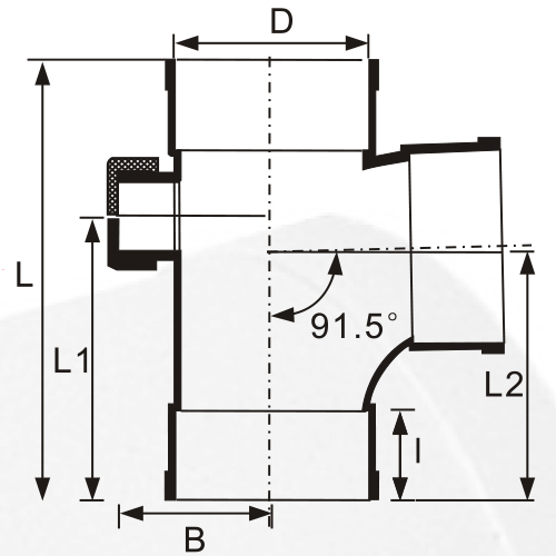 Din Drainage Upvc Tee Back Door Grey Color 