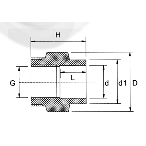 DIN PN16 Cpvc Female Thread Adaptor Steel Ring 