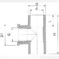 DINPN10 Water Supply Upvc Female Tee Brass White 