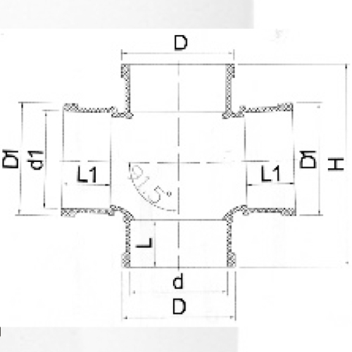 Din Drainage Upvc Cross Gris Couleur 