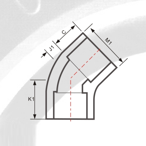ASTM Sch80 Upvc Elbow 45° Dark Grey Color 