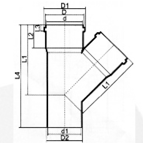 Din Drainage Upvc Y-tee Espita de goma Color gris 