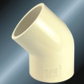 DIN PN16 Pasokan Air Upvc Elbow 45 ° Gray 