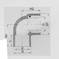 Coude femelle 90 ° en laiton Cpvc d'alimentation en eau ASTM D2846 