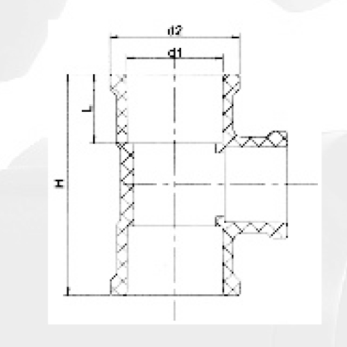 NBR5648 Suministro de agua Upvc Tee Color gris 