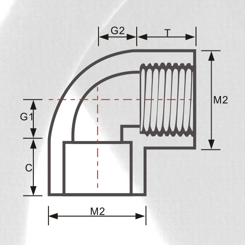 Coude femelle ASTM SCH80 UPVC 90 ° gris foncé 
