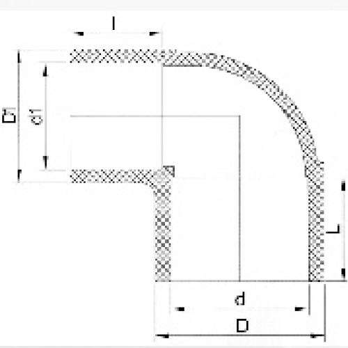 DIN PN10 Water Supply Upvc Reducing Elbow 90° 