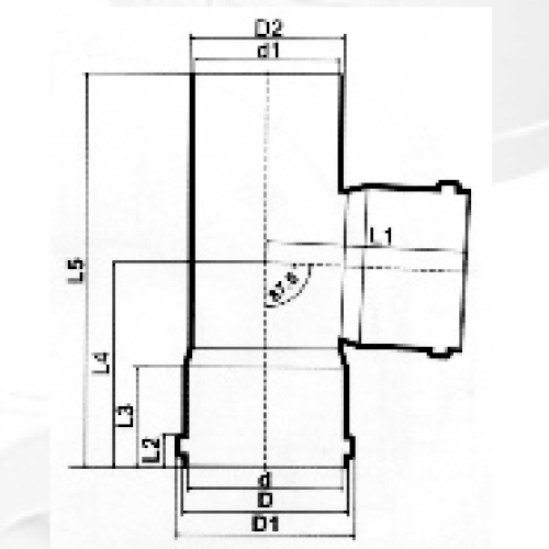 Din Drainage Upvc Tee Tige en caoutchouc gris couleur 