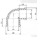 NBR5648 Water Supply Upvc Female Elbow 90° Grey 