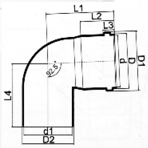 BS5255 / 4514 Drenaje Upvc Codo 90 ° Espita de goma Gris 