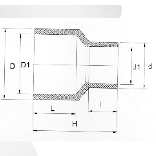 DIN PN10 Water Supply Upvc Reducing Socket White 