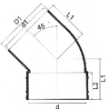 PVC Fitting 45 Degree Elbow M/F for Drainage 