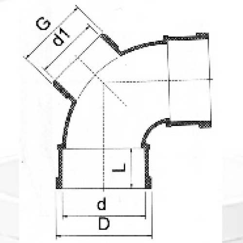 Din Drainage Upvc Codo90 ° Puerta trasera Color gris 