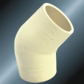 ASTM D2846 Suministro de agua Cpvc Codo45 ° Leche Amarillo 