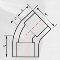 ASTM SCH80 CPVC Elbow 45° Dark Grey Color 