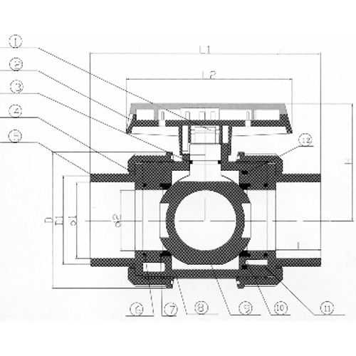 ตัวเชื่อมต่อซ็อกเก็ต Upvc True Union Ball Valve 