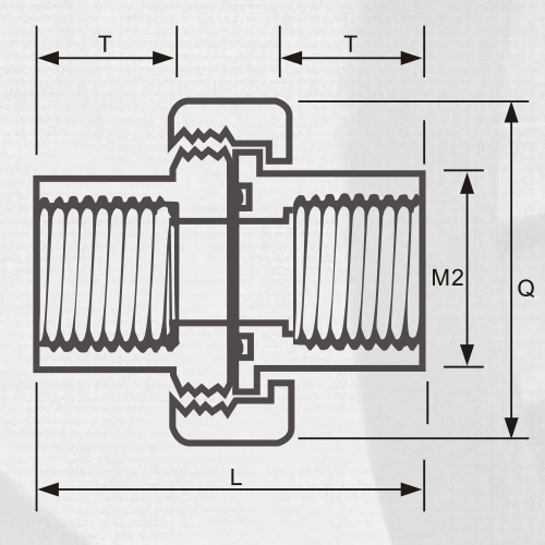 ASTM SCH80 UPVC Union لون رمادي غامق