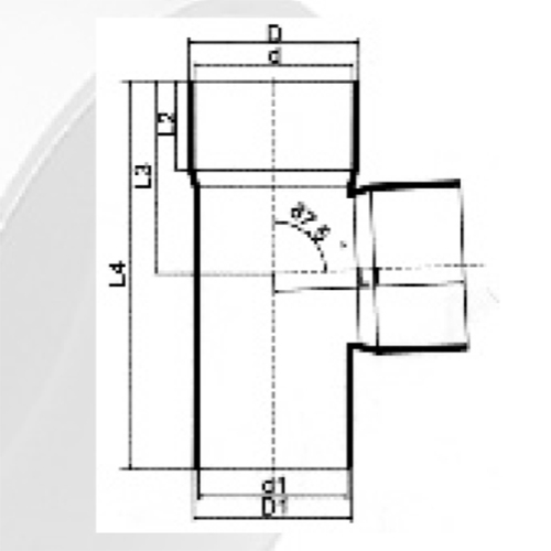 DIN PVC Drainage Fitting Tee เดือย 110 มม 