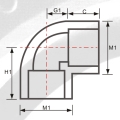 ASTM SCH80 CPVC Elbow 90° Dark Grey Color 