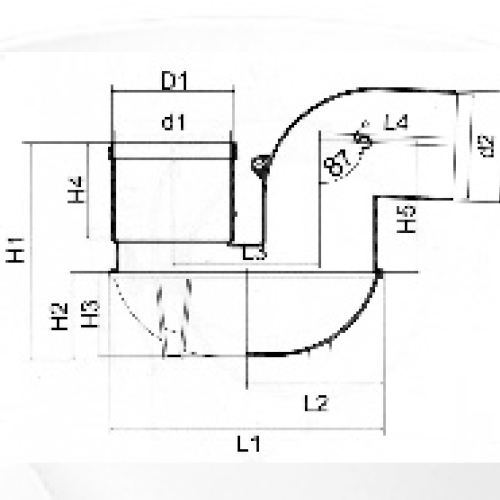 BS5255 / 4514 Drenaje Upvc P-trap Color gris 