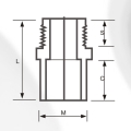 DIN PN16 Water Supply Upvc Male Socket Grey 